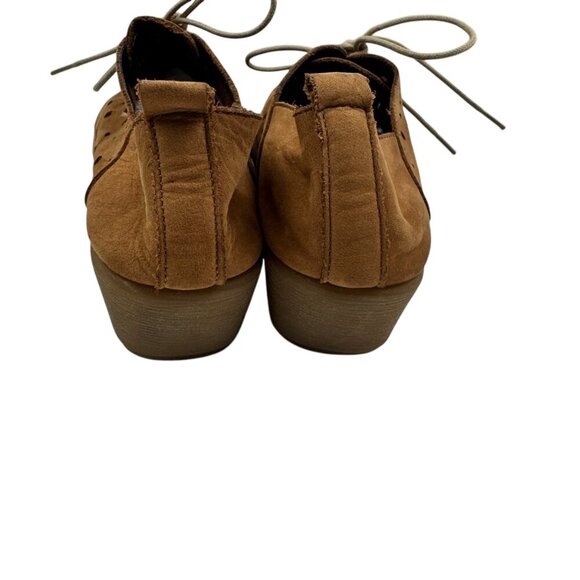 The FLEXX Suede Run Crazy Brown Perforated Wedge Comfort Shoes Women's Size 6.5 - Picture 7 of 11